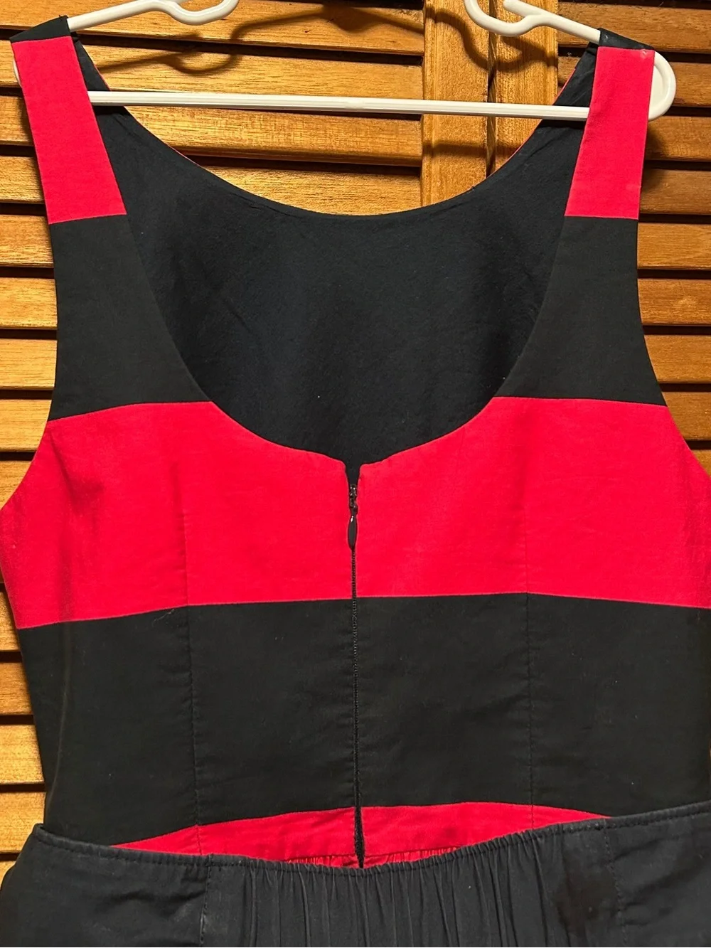 Abercrombie & Fitch Navy Blue and Pink  Striped Sleeveless Dress with Waist Bow